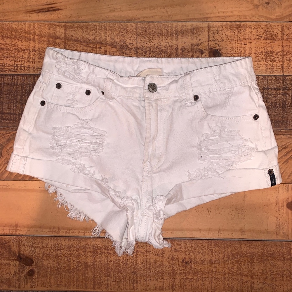 Litz Denim White Shorts